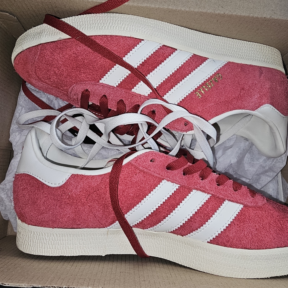 Adidas Red and White Sneakers